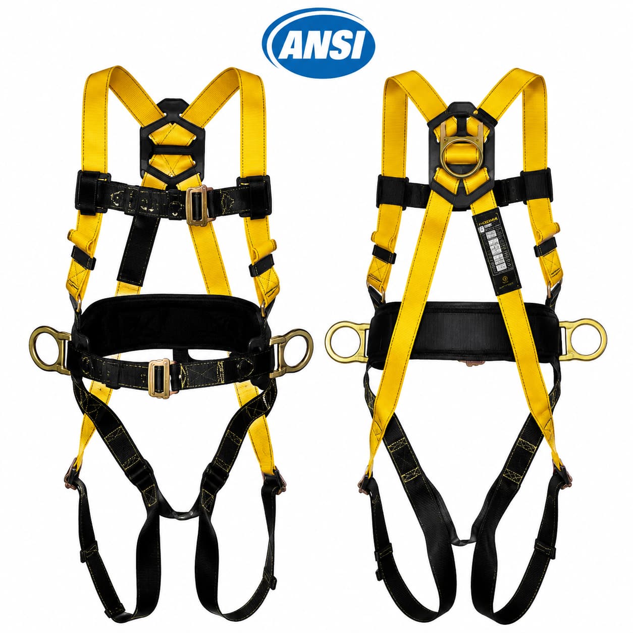 FULL BODY HARNESS WITH DOUBLE LANYARD (EN 361/ANSI Z359)